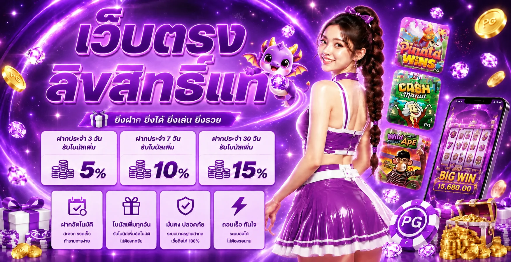 แบนเนอร์ NextBite ข่าวเกมและเกมออนไลน์โทนม่วง